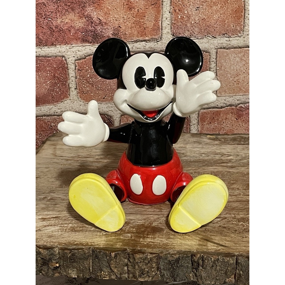 VTG  Disney Mickey Mouse Articulated Ceramic Music Box Schmid Japan